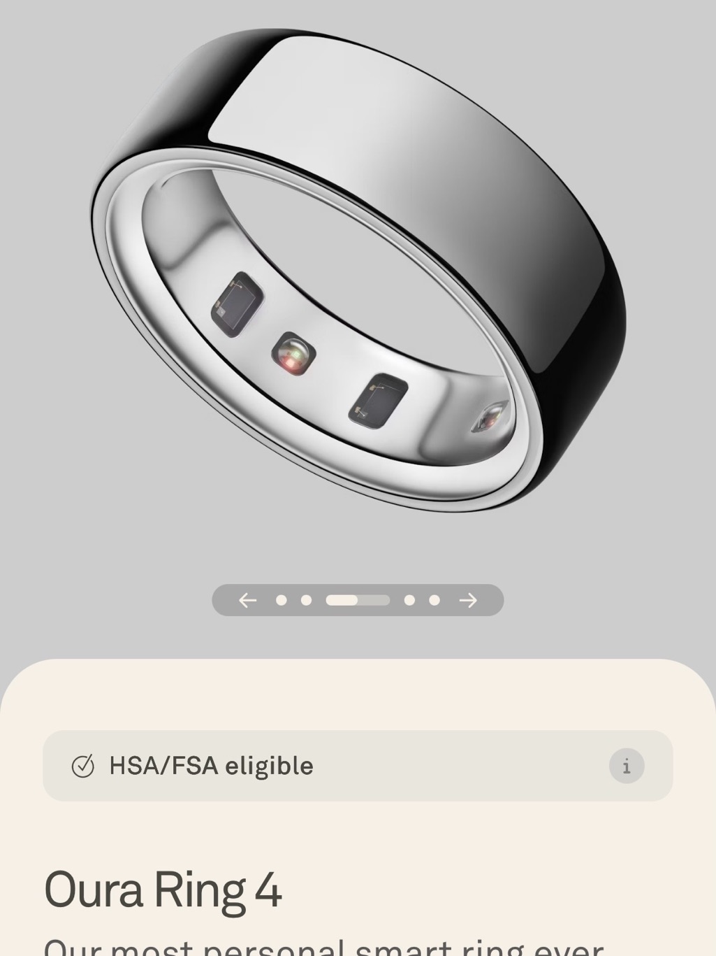 Oura Ring 4 Silver Smart Ring Oura Ring 4 Silver Smart Ring